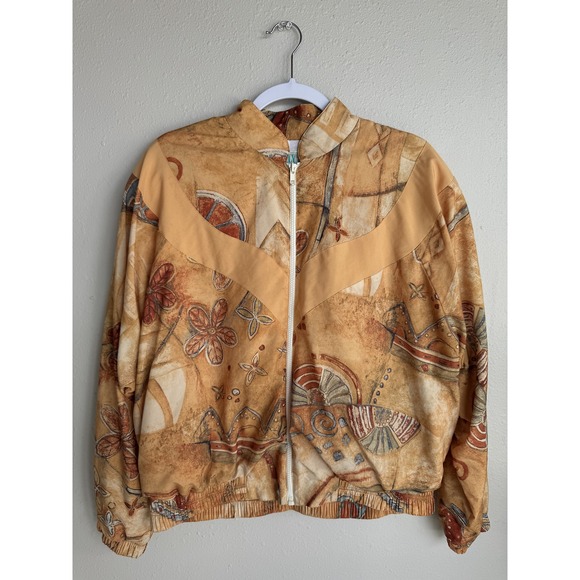 Lily'S Of Beverly Hills Jackets & Blazers - Lily's of Beverly Hills Vintage 90s Abstract Track Jacket Womens Large Retro Art